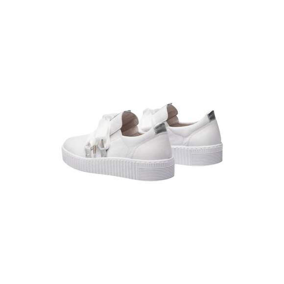 NEW GABOR women\'s bow sneaker in white/silver